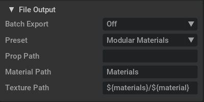 An image of the File Output options.