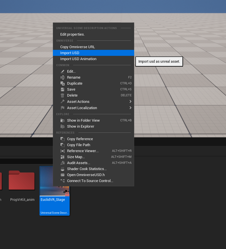 Importing a USD stage from Omniverse