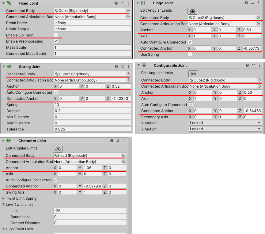 Base parameters for Physics Joint.