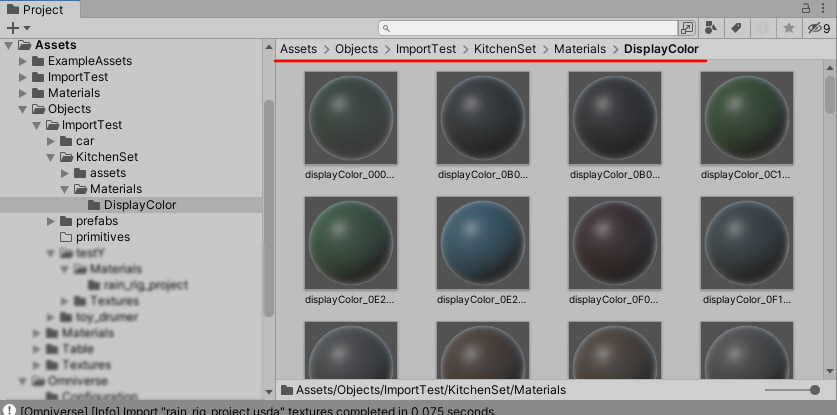 DisplayColor Handling : "Materials/DisplayColor" folder.