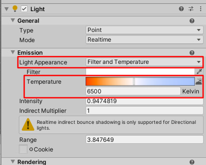 Light color temperature.