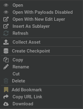 |composer| Content Browser USD context menu options