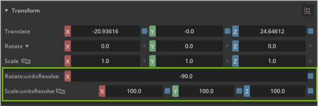 Metrics Assembler unitsResolve transforms applied to prim