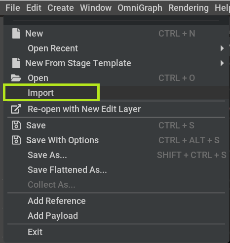 File Import Menu