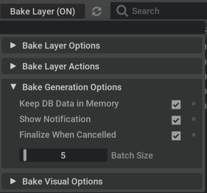 Bake Generation Options