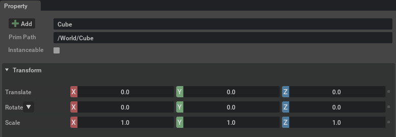 Transform Property Widget