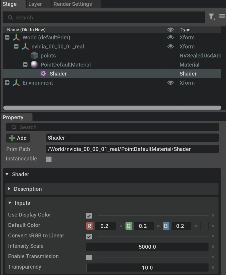 Point Cloud Material Parameter