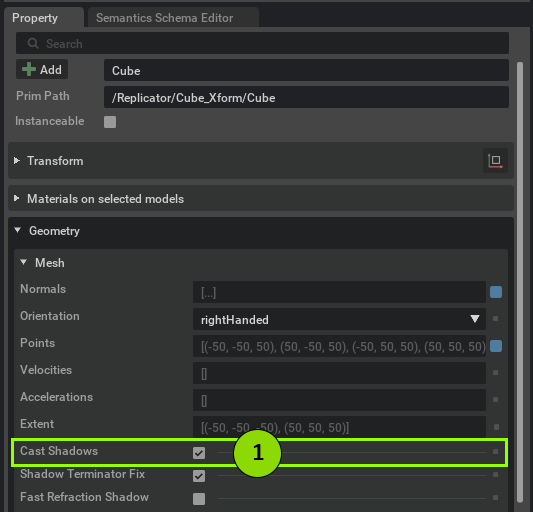 Enabling the "Cast Shadows" flag