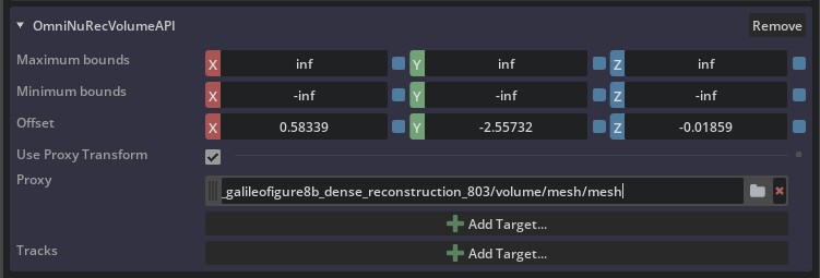 OmniNuRecVolumeAPI properties in Kit