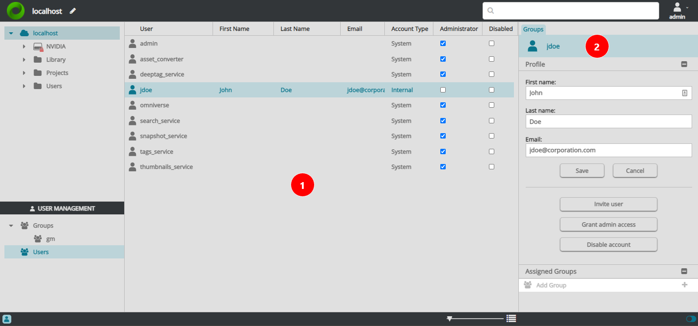 Nucleus Web User Management Mode